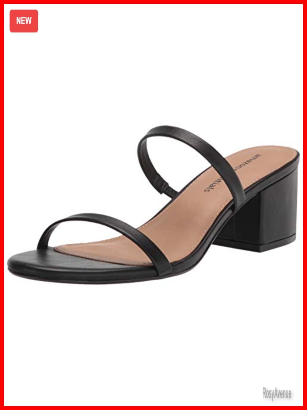 Women's Two Strap Block Heel Sandals with Memory Foam Insole